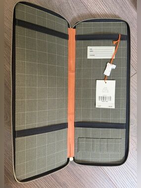 Men's Jack Spade Zipper Tie Case in Tobacco Leather, MSRP $148